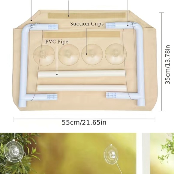 New Cat Window Perch Hammock Seat. Large Cat Hammocks Bed - blanket included - Picture 4 of 10